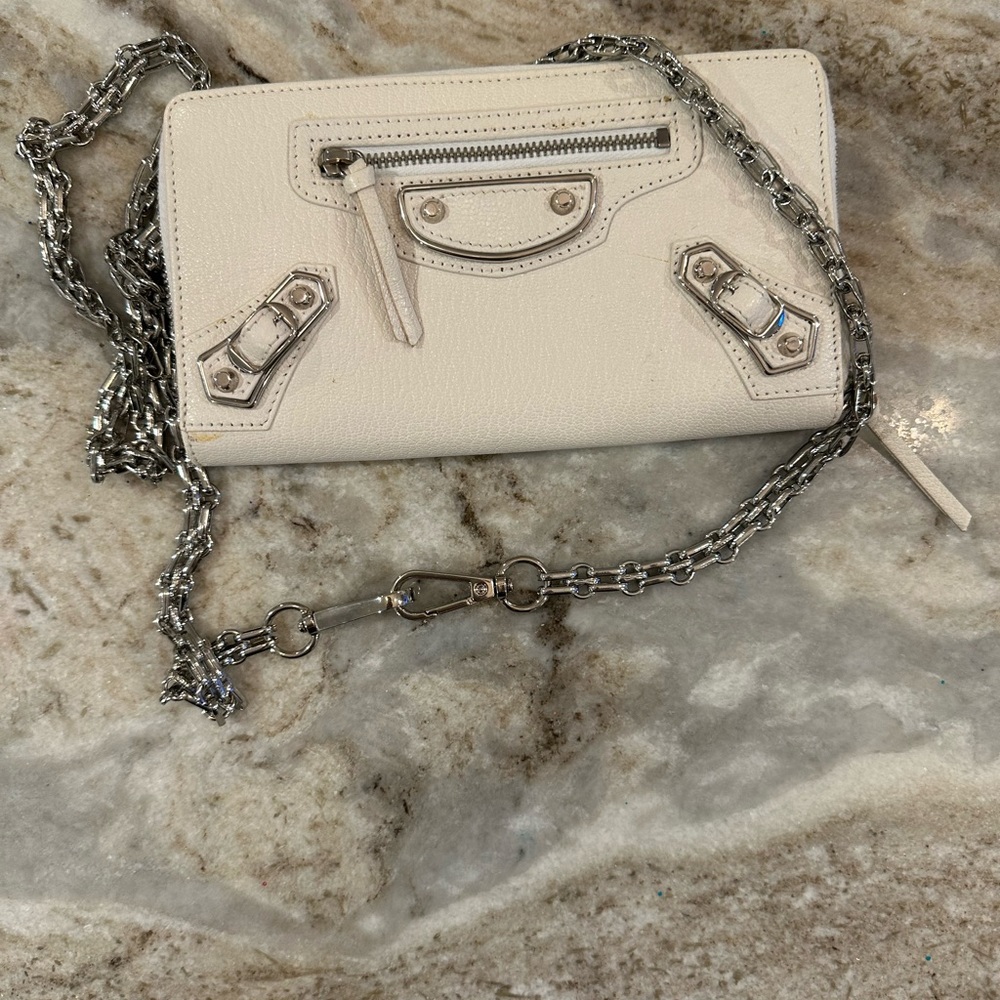 EUC cream Balenciaga motocross wallet